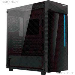 GIGABYTE AORUS C200, Midi Tower, Transpar., Černá