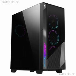 GIGABYTE AORUS C500, Midi Tower, Transpar., Černá