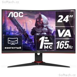 AOC, C24G2AE, 23,6", VA, FHD, 165Hz, 1ms, Blck-Red