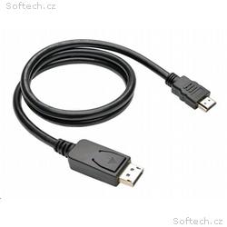 Kabel C-TECH DisplayPort, HDMI, 1m, černý