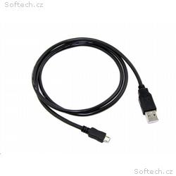 Kabel C-TECH USB 2.0 AM, Micro, 1m, černý