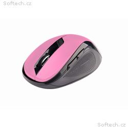 Myš C-TECH WLM-02P, černo-růžová, bezdrátová, 1600
