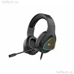 C-TECH Herní sluchátka Midas (GHS-17BK), RGB podsv
