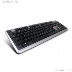 C-TECH klávesnice KB-102 USB, slim, silver, CZ, SK