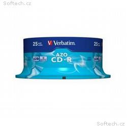 VERBATIM CD-R(25-Pack)Cake, Crystal, 52x, 700MB