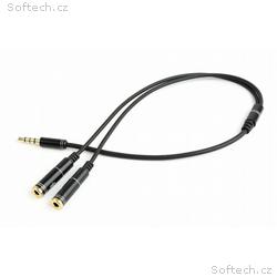 GEMBIRD 3,5 mm jack audio+microphone redukce, 20 c