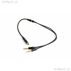 GEMBIRD 3.5 mm stereo jack 4-pin, redukce, 20 cm, 