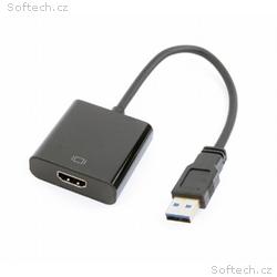 GEMBIRD Redukce USB 3.0 - HDMI, M, F, 15cm, černý