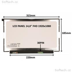LCD PANEL 14,0" FHD 1920x1080 30PIN MATNÝ IPS, BEZ