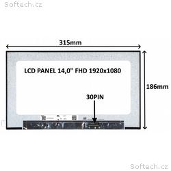 LCD PANEL 14,0" FHD 1920x1080 30PIN MATNÝ IPS, BEZ