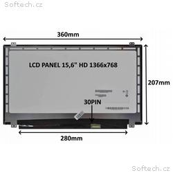 LCD PANEL 15,6" HD 1366x768 30PIN LESKLÝ, ÚCHYTY N