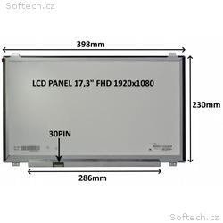 LCD PANEL 17,3" FHD 1920x1080 30PIN MATNÝ IPS, ÚCH