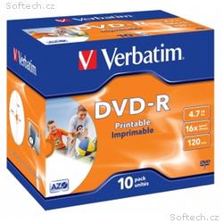 VERBATIM DVD-R AZO 4,7GB, 16x, printable, jewel ca