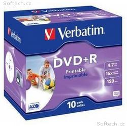 VERBATIM DVD+R(10-Pack)Printable, Jewel, 16x, 4.7G