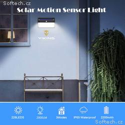 Venkovní solární LED světlo s pohybovým senzorem M