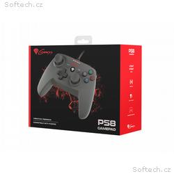 Drátový gamepad Genesis P58, pro PS3, PC, vibrace