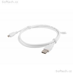 LANBERG Kabel USB 2.0 AM, Micro, 1m, bílý