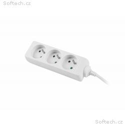 Prodlužovací kabel Lanberg PS0, 3 zásuvky, 3m, bíl