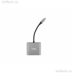 Natec multiport adaptér Fowler MINI USB-C PD, USB 