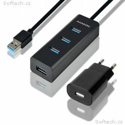 AXAGON HUE-S2BP, 4x USB 3.0 CHARGING hub, vč. AC a