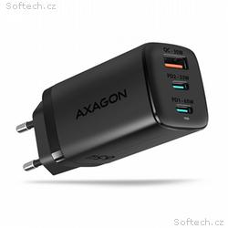 AXAGON ACU-DPQ65, GaN nabíječka do sítě 65W, 3x po