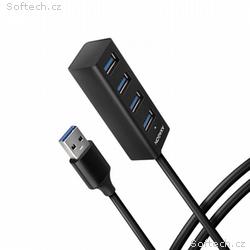 AXAGON HUE-M1AL, 4x USB 3.2 Gen 1 MINI hub, kovový