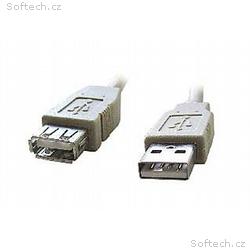 Kabel USB A-A 1,8m 2.0 prodluž,HQ Black, zlac.kont