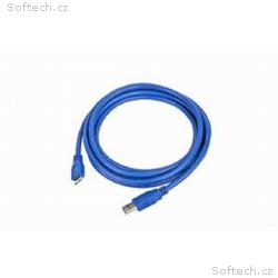 Kabel USB A-B micro 1,8m 3.0, modrý