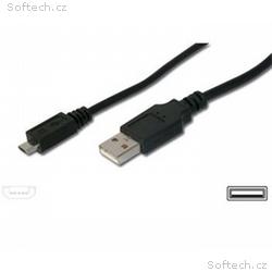 PremiumCord Kabel micro USB 2.0, A-B 20cm