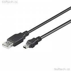 PremiumCord Kabel USB 2.0, A-B mini, 5pinů, 5m