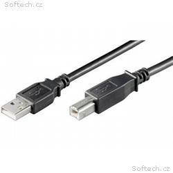 PremiumCord Kabel USB 2.0, A-B, 1m barva černá