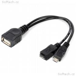 PremiumCord USB redukce kabel USB A, female+Micro 
