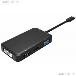 PremiumCord Převodník USB-C na HDMI + DVI + VGA + 