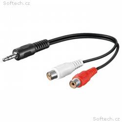PremiumCord Kabel Jack 3.5mm-2xCINCH M, F 20cm