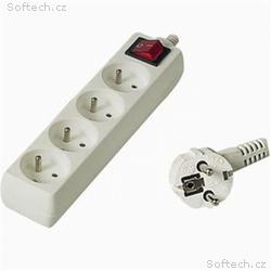 Prodlužovací přívod 230V, 10m, 4 zásuvky + vypínač