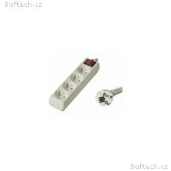 Prodlužovací přívod 230V, 5m, 4 zásuvky + vypínač