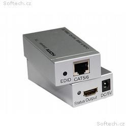 PremiumCord HDMI extender na 60m přes jeden kabel 