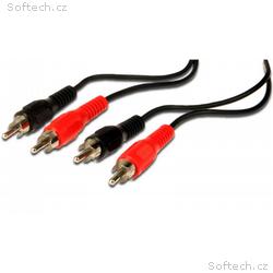 PremiumCord Kabel 2x CINCH-2x CINCH M, M 3m