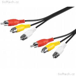 PremiumCord Kabel 3x CINCH-3x CINCH M, M 2m