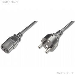 PremiumCord Kabel síťový 230V k počítači 2m, přímý