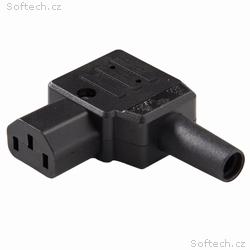 Konektor síťový 230V, F IEC C13, zahnutý 90°