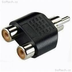 PremiumCord Adaptér 1x Cinch male - 2x Cinch femal