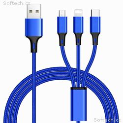 PremiumCord 3 in 1 USB kabel, 3 konektory USB typ 