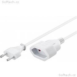 PremiumCord Kabel síťový prodlužovací dvojvidlice 