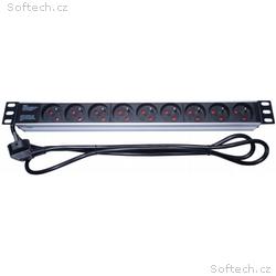 PremiumCord panel do 19" 1U, 9x230V, 2m