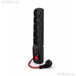 Acar F5 5m kabel, 5 zásuvek, přepěťová ochrana, ma