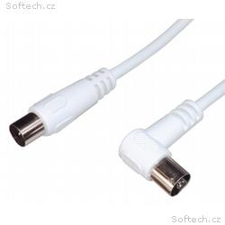 PremiumCord TV kabel M, F 90°, 2m