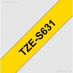 TZE-S631, žlutá, černá, 12mm