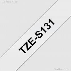 TZE-S131, průsvitná, černá, 12mm