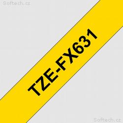 TZE-FX631, žlutá, černá, 12mm